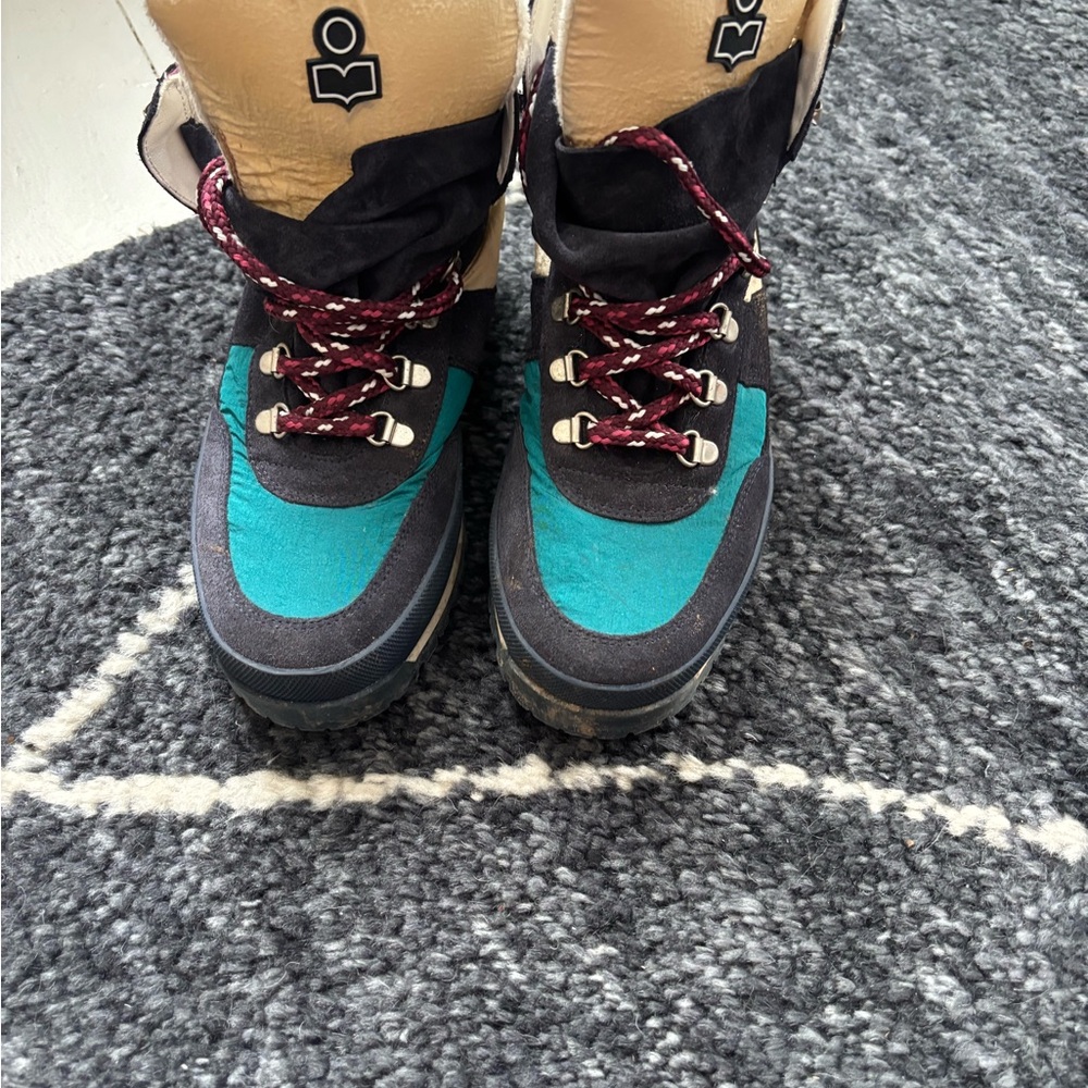 Isabel Marant Teal and Black Winter Boots